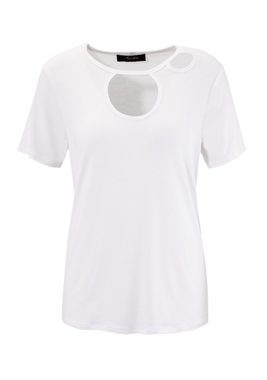 Aniston CASUAL T-Shirt mit trendigen Cut-out's im Vorderteil - NEUE KOLLEKTION