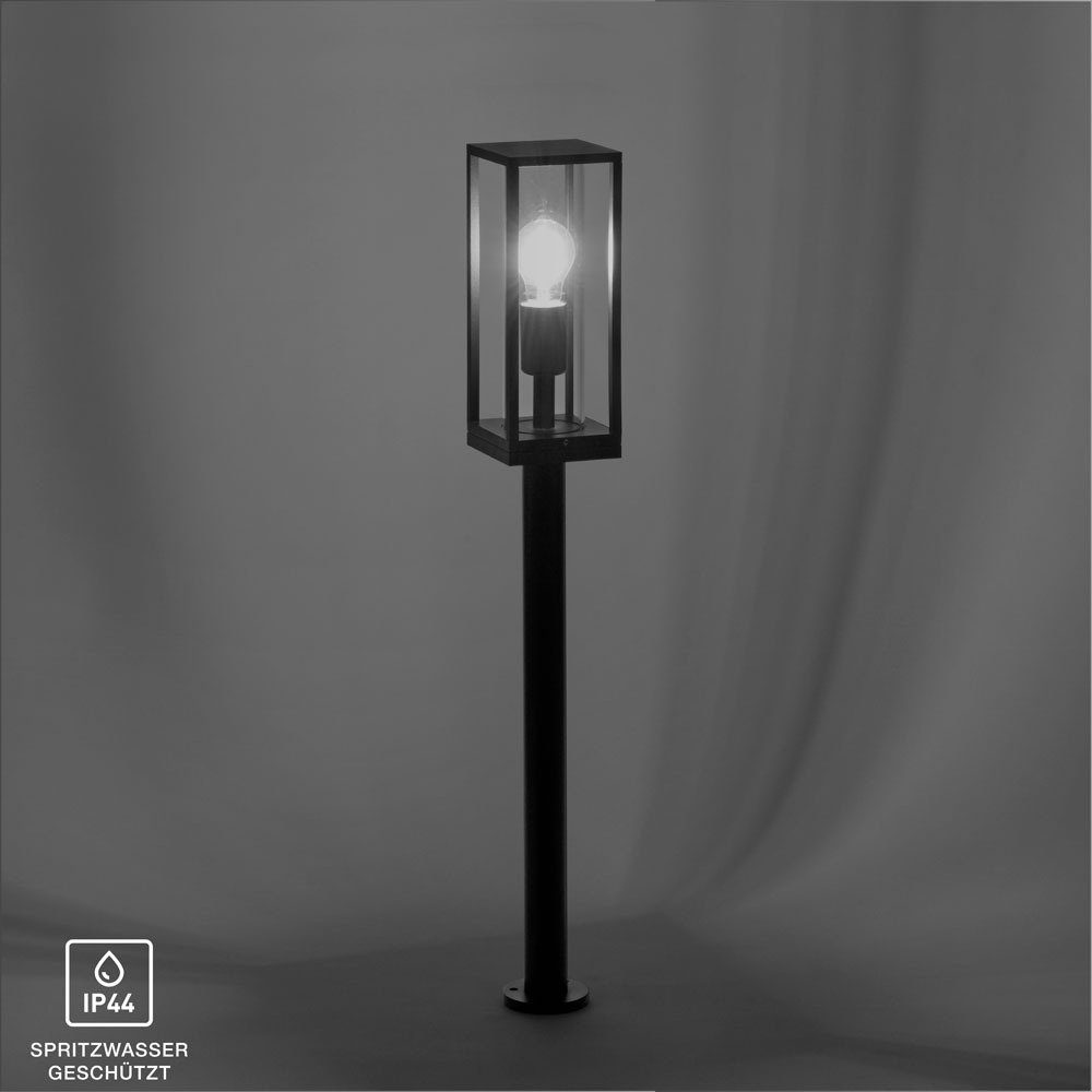 SellTec Pollerleuchte Pollerlampe Wegeleuchte EMIL, IP44 spritzwassergeschützt, 1, individuell bestückbar, anthrazit E27 LED Filament Edison Leuchtmittel