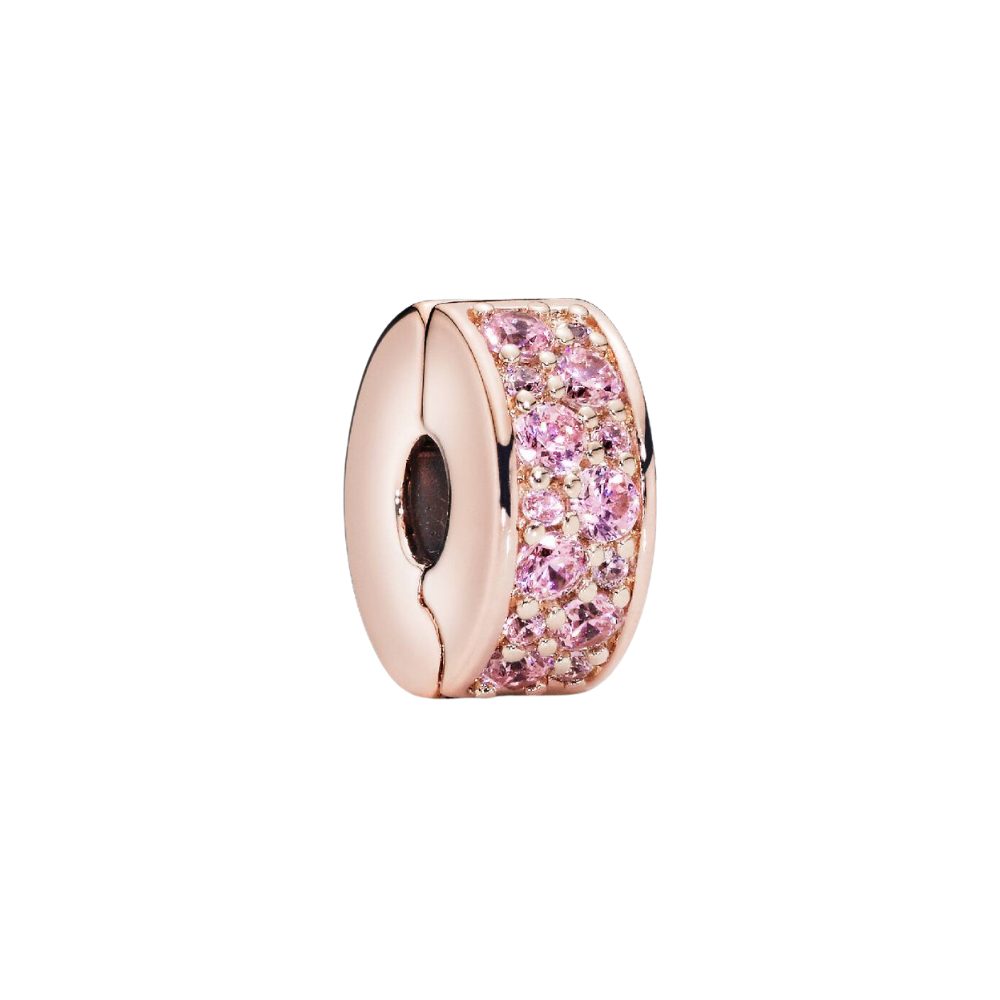 Pandora Charm-Einhänger ROSE-781817PCZ*, Zirkonia, Rosa, Clip, Rosévergoldet