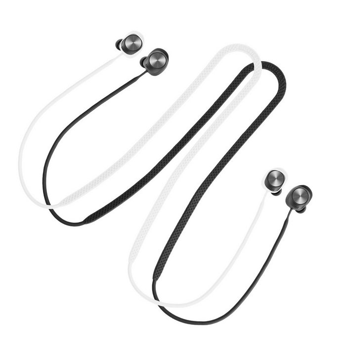 kwmobile 2x Halteband für Sennheiser MOMENTUM True Wireless 3 Headphones Headset-Halterung (Kopfhörer Halter Band Strap in Schwarz Weiß)