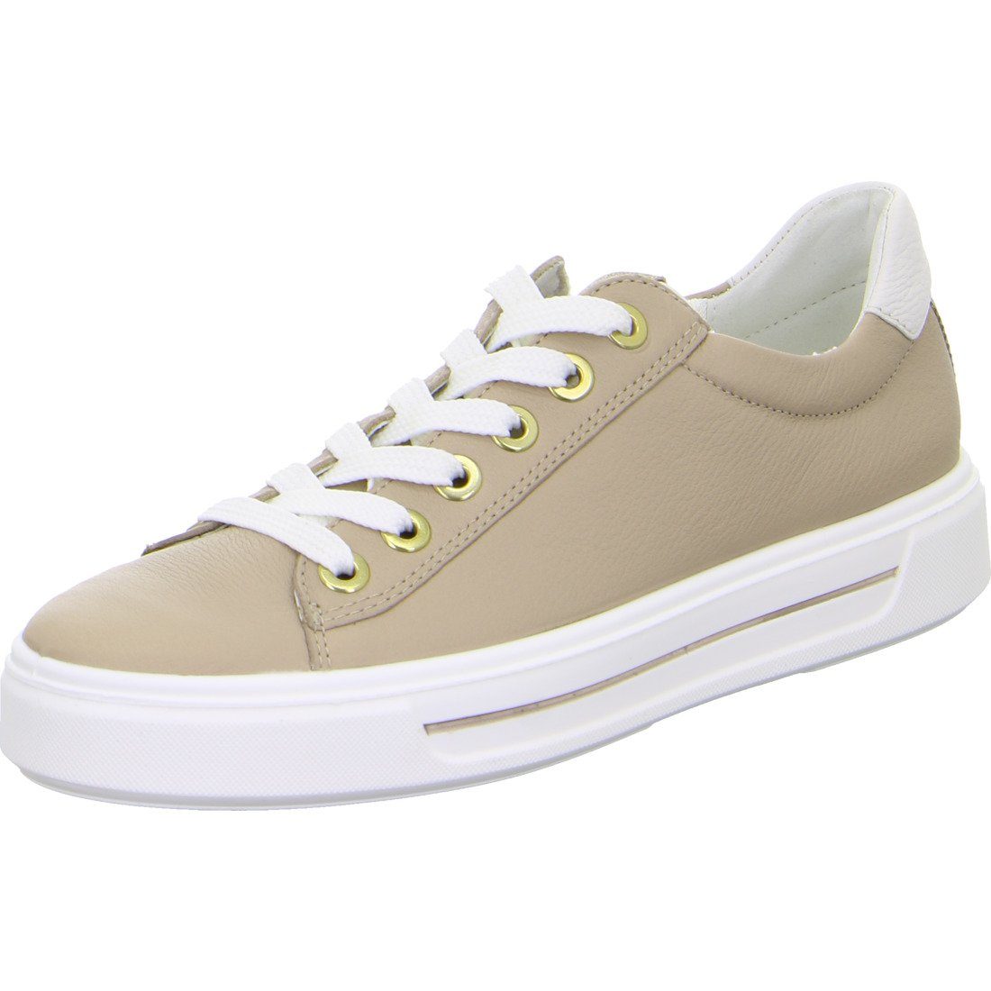 Ara Ara Schuhe, Schnürschuh Courtyard - Glattleder Schnürschuh beige 048002