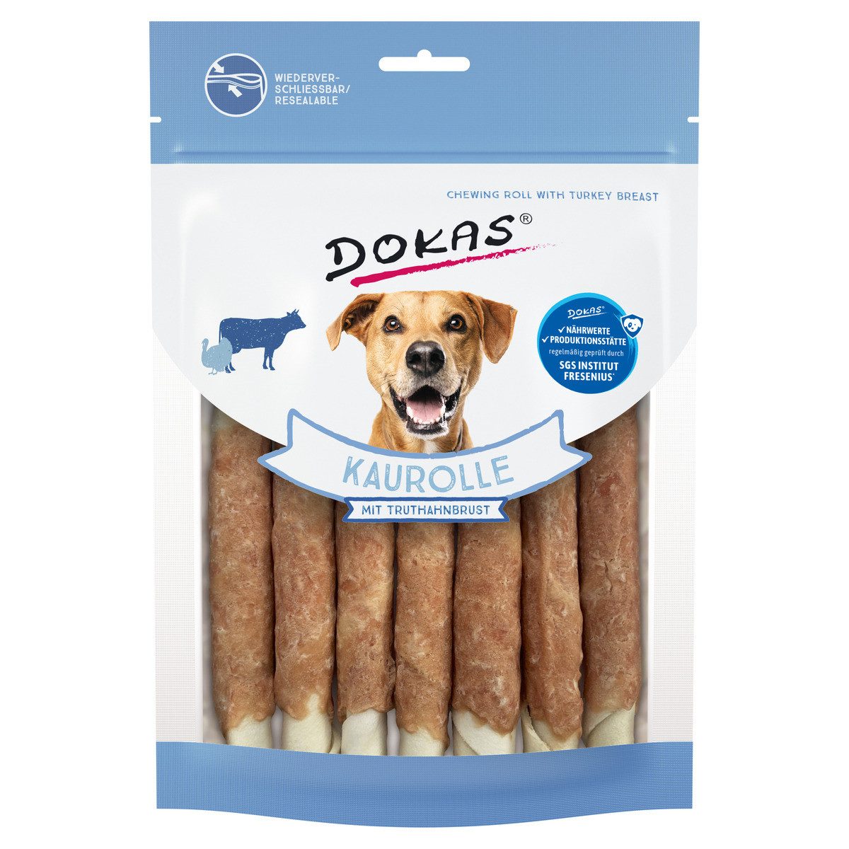 Dokas Kaurolle mit Truthahnbrust 190 g, Snack für: Hund von Dokas