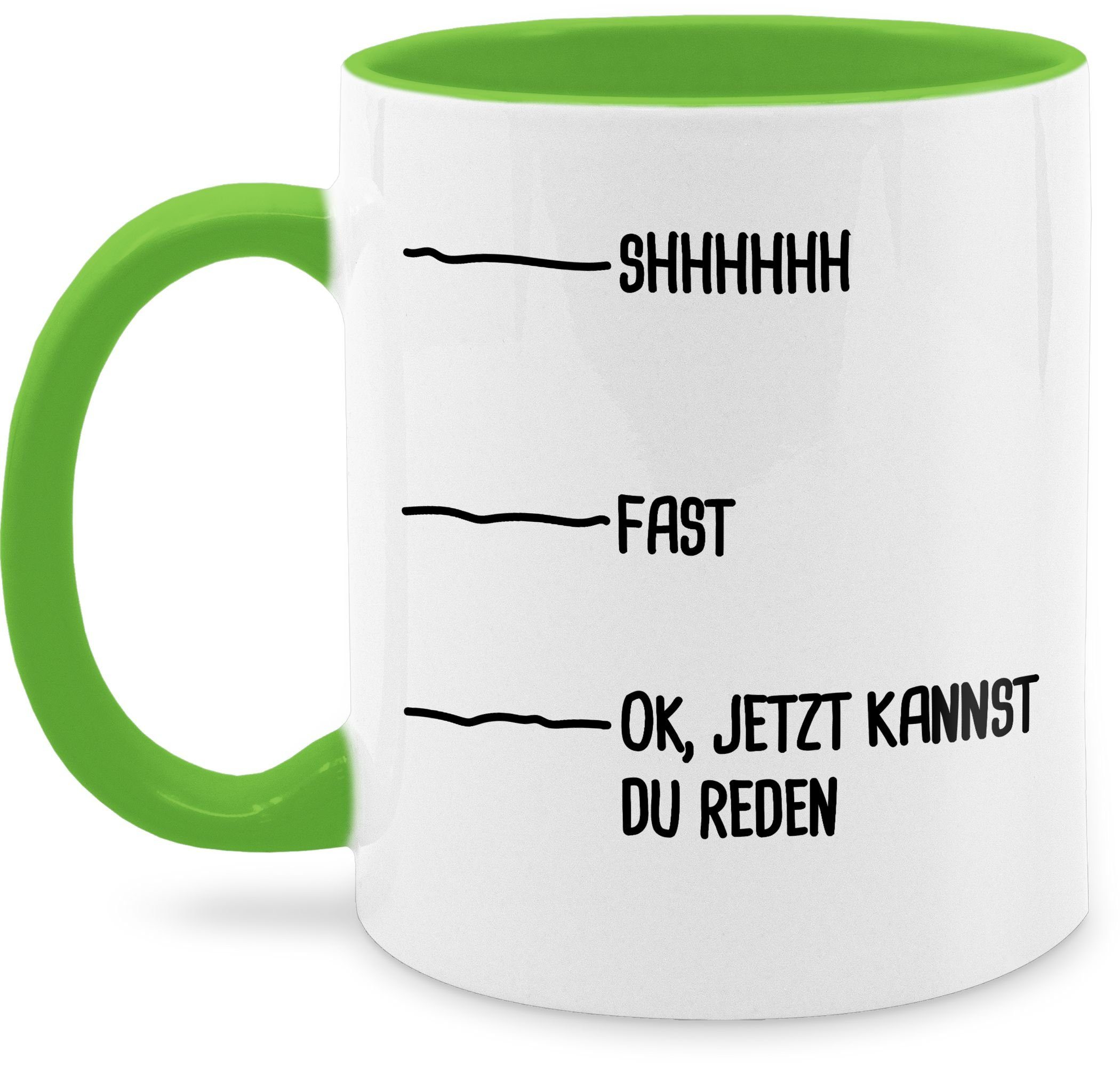 mir kannst reden, 2 Shirtracer Tasse Keramik, Du jetzt Hellgrün Statement mit