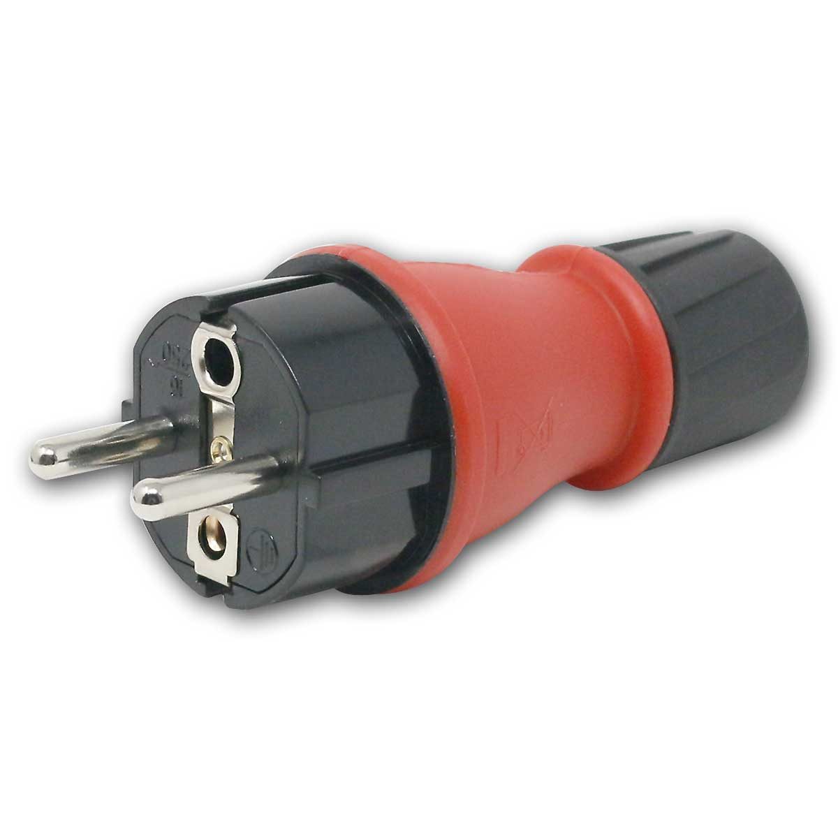 Maxtrack Роз'єм f Schutzkontakt-Stecker IP54 schwarz/rot 250V/16A
