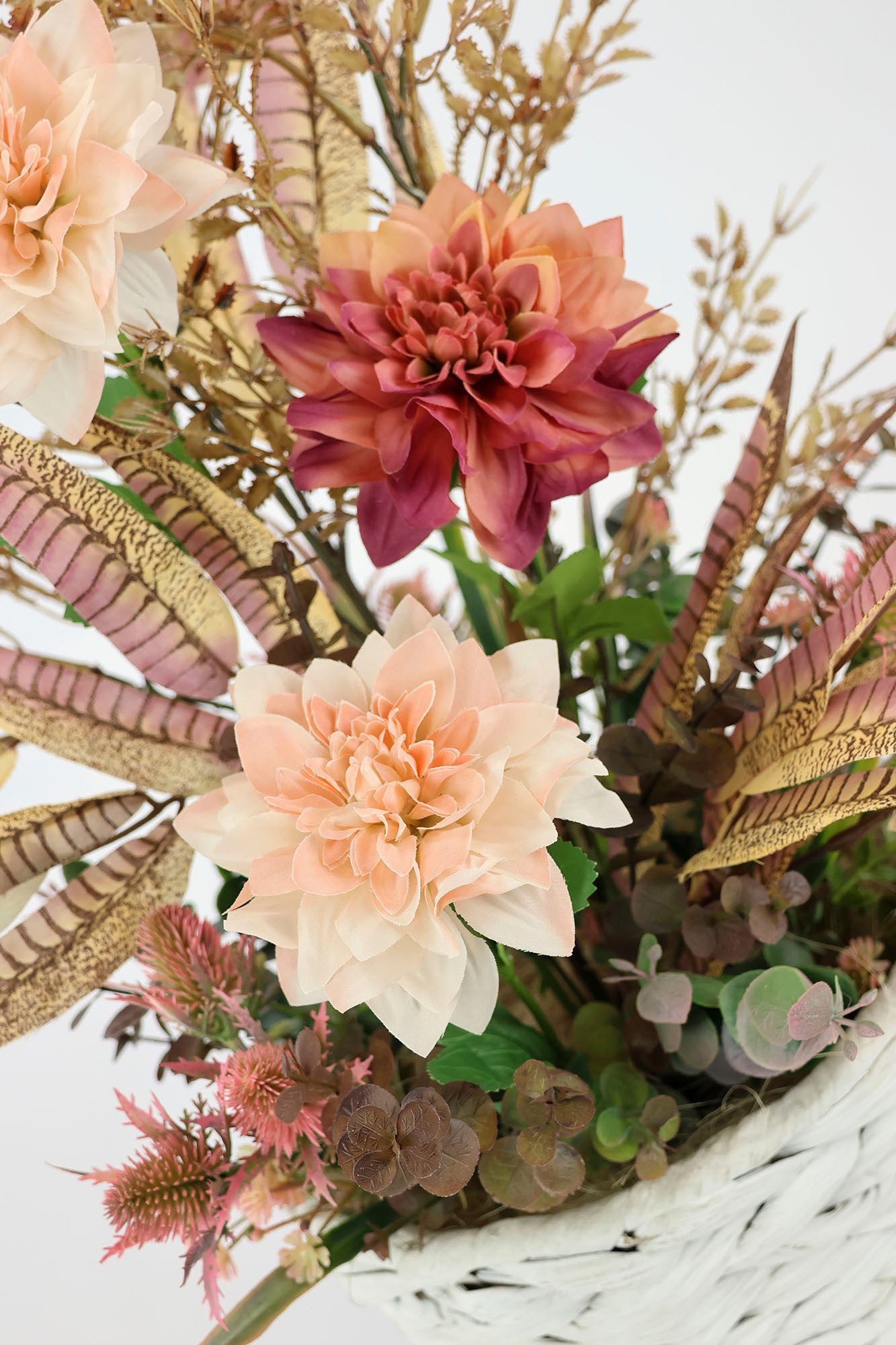 Kunstblume Blumenarrangement 'Dahlien', I.GE.A., Höhe 60 cm, Im Topf Künstliche Blumen Deko Gesteck Herbstdeko Kunstpflanze – Bild 3 von 3