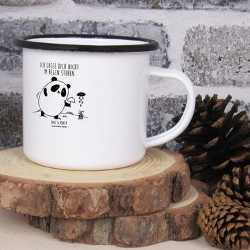 Mr. & Mrs. Panda Dekobecher Panda Zusammenhalt - Weiß - Geschenk, Camping, Outdoor Kaffeetasse, D (1 St), Liebevolles Design