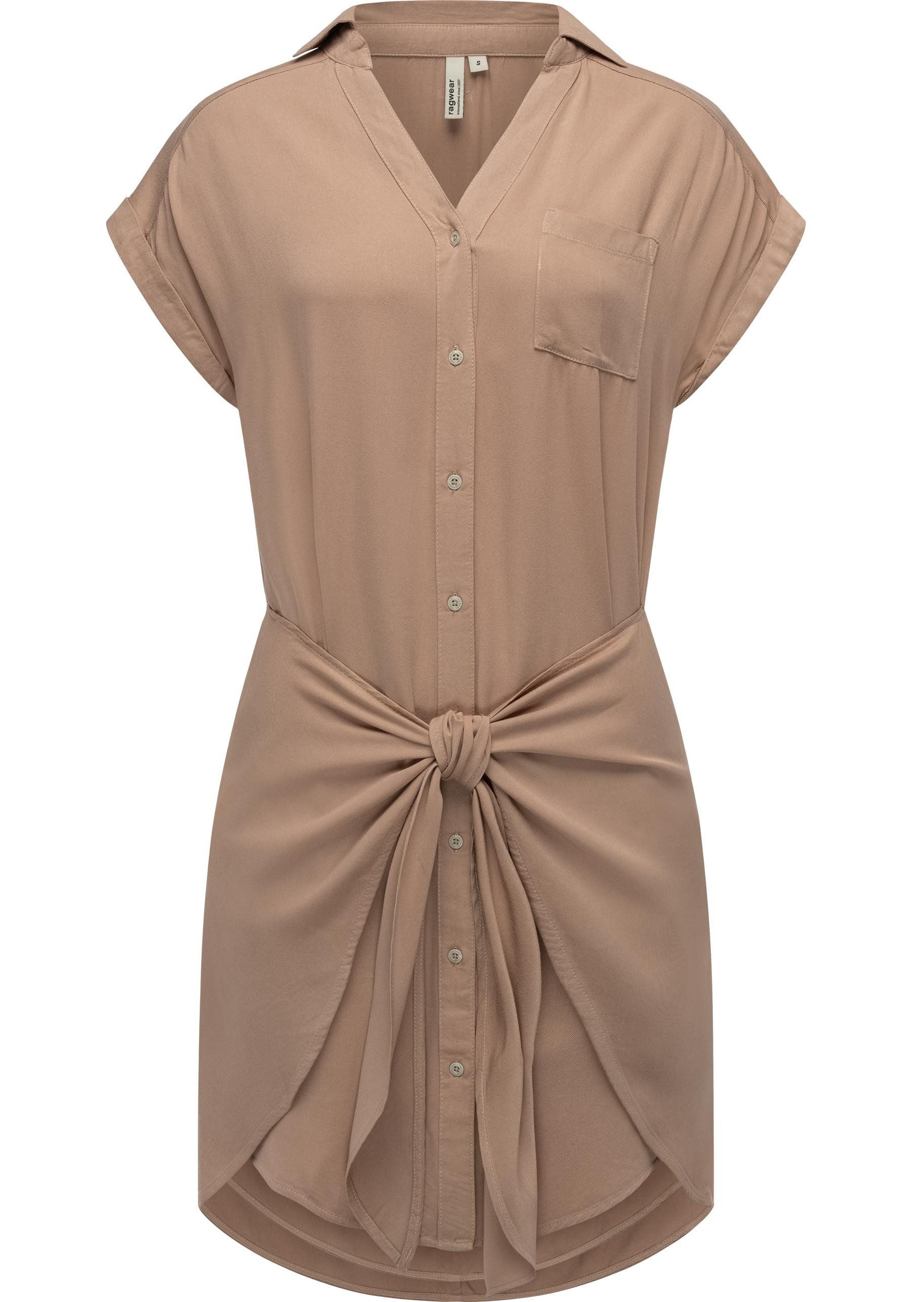 Ragwear Blusenkleid Bahaya stylisches Damen Sommerkleid mit Bindeband