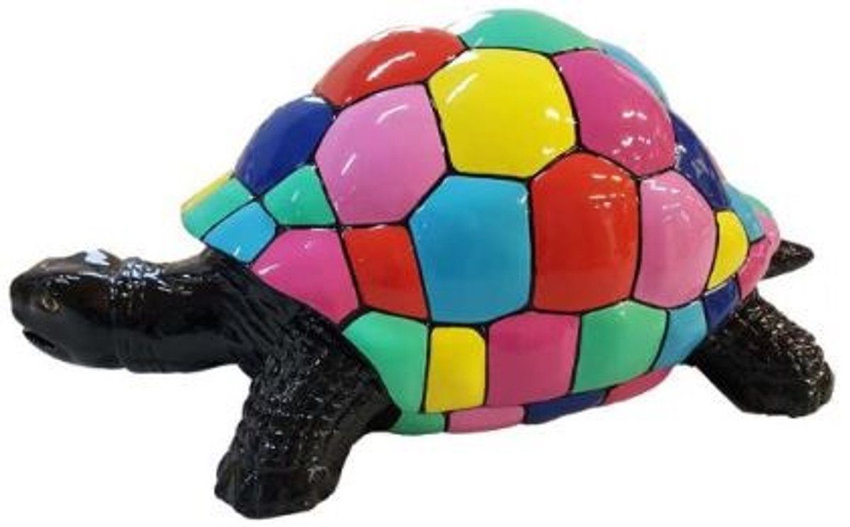 Deko Wohnzimmer Schwarz x / Schildkröte 110 Tierfigur - Dekofigur Mehrfarbig Deko Casa Wetterbeständige - - Deko Garten Deko cm 45 Padrino H. 48 Skulptur Designer Skulptur Designer x -