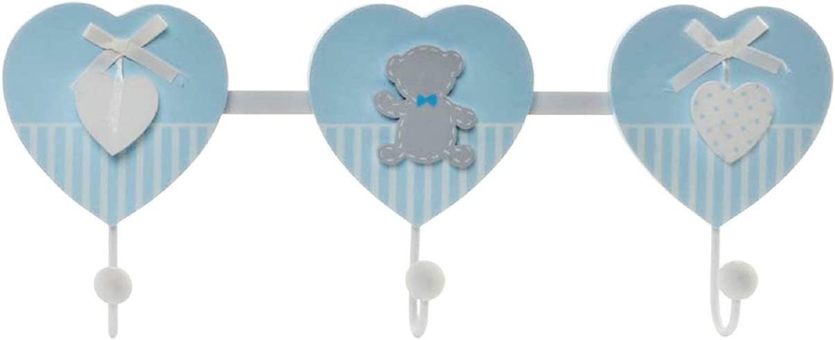 LB H&F Lilienburg Garderobenleiste Garderobe Hakenleiste Kleiderhaken Junge Baby blau Kinder Kinderzimmer (Kleidungshaken Bär Teddy Geschenk Geburt Kindergarderobe, Wandgarderobenhaken Hakenleiste Kinderzimmerhaken), Wandgarderobe Wandhaken Deko Haken Wand