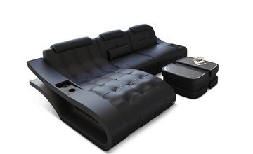 Sofa Dreams Ecksofa Leder Sofa Couch Elegante Ledercouch, L-Form Ledersofa mit LED, wahlweise mit Bettfunktion