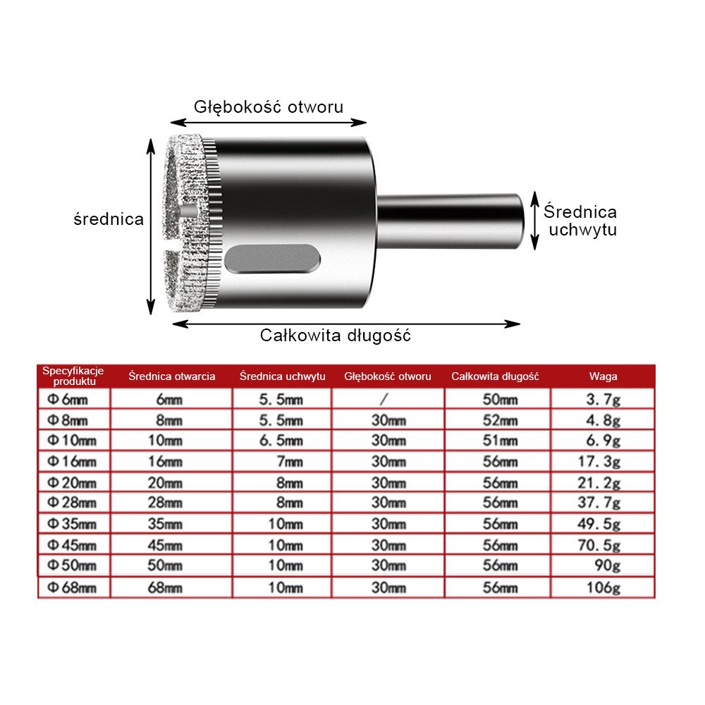 MODFU Bohrkrone 10er Set Diamantbohrer Set Keramikfliesen Bohrer Glasbohrer günstig online kaufen