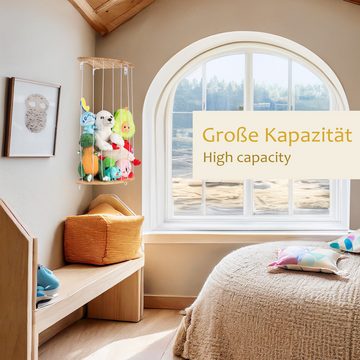 ONVAYA Kinderregal Kuscheltier-Regal ǀ platzsparend ǀ Echtholz mit Gummibändern