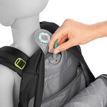 coocazoo Schulranzen Schulrucksack-Set MATE Lime Flash 3-teilig (Rucksack, Mäppchen, Sporttasche), ergonomisch, reflektiert, Körpergröße: 135 - 180 cm