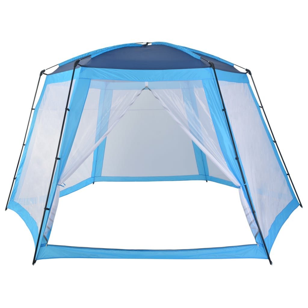 furnicato Poolüberdachung Pool-Pavillon Zelt 500x433x250 cm Blau, (1 tlg), Sonnenschutz-Gartenzelt mit Mesh-Seitenwänden und stabilem Stahlrahmen