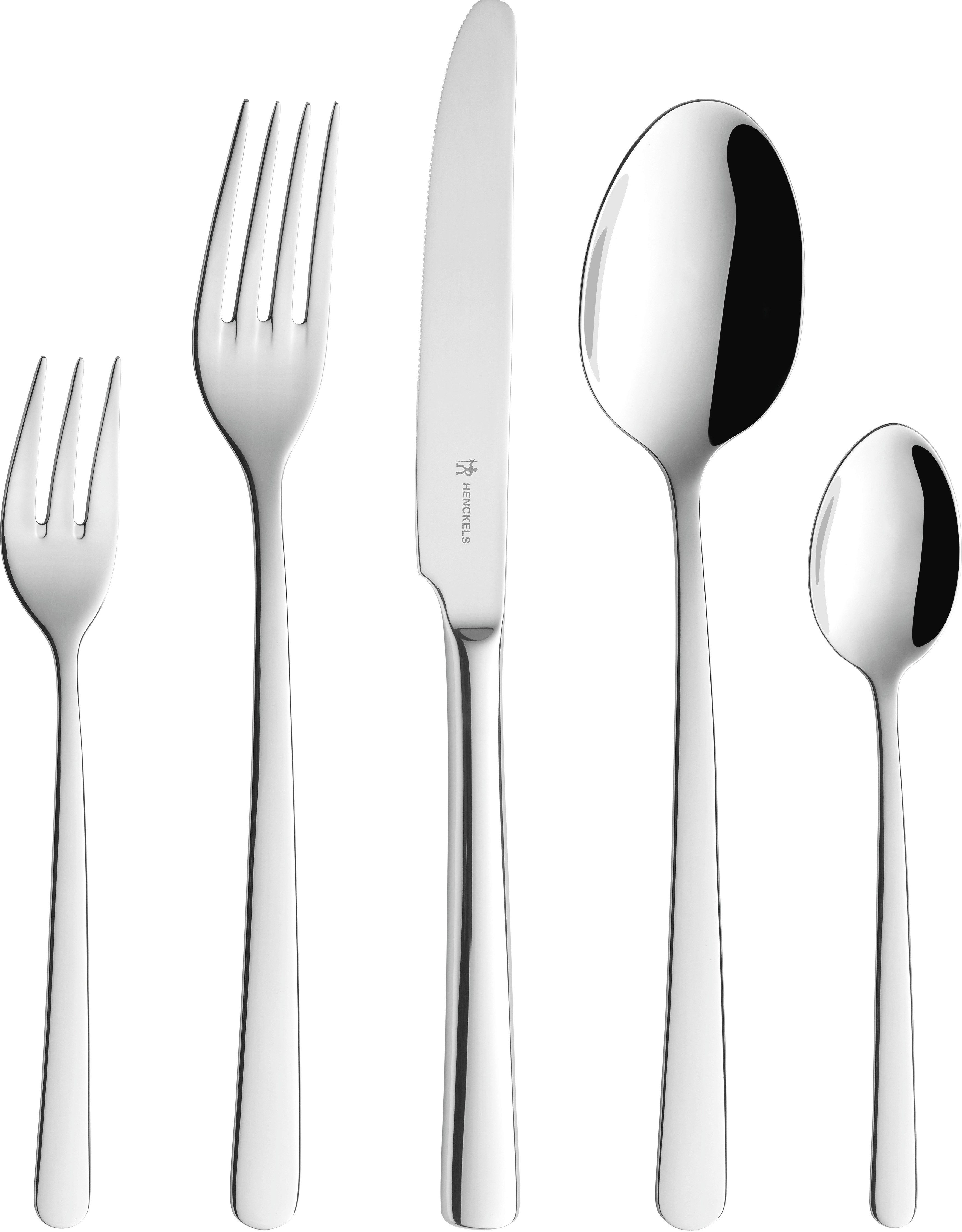 HENCKELS by ZWILLING Besteck-Set Serenity (60-tlg), 12 Personen, Edelstahl, 18/10 Edelstahl, Poliert, Spülmaschinengeeignet