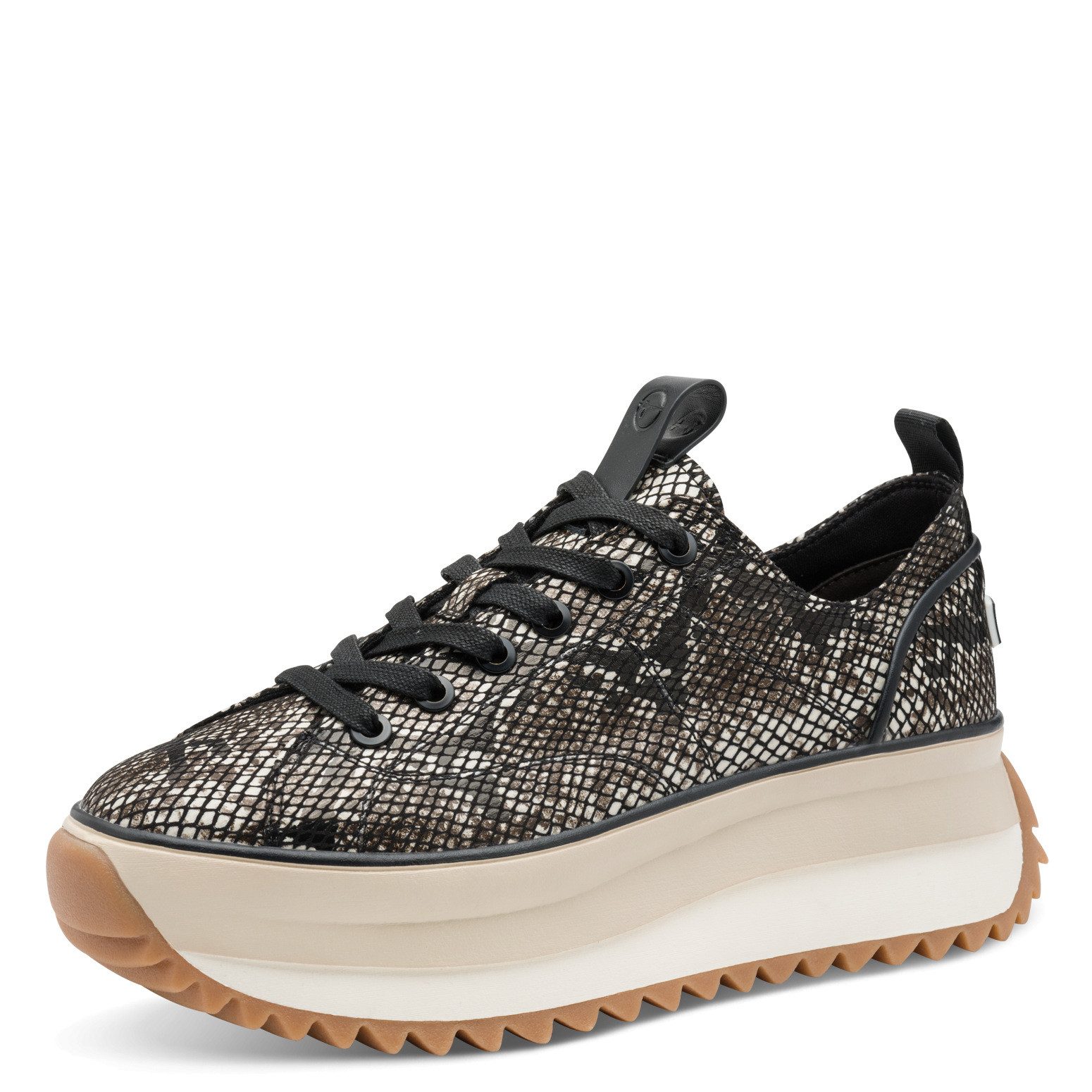 Tamaris Plateausneaker, Halbschuh, Schnürschuh, Trendschuh im Snake-Look günstig online kaufen