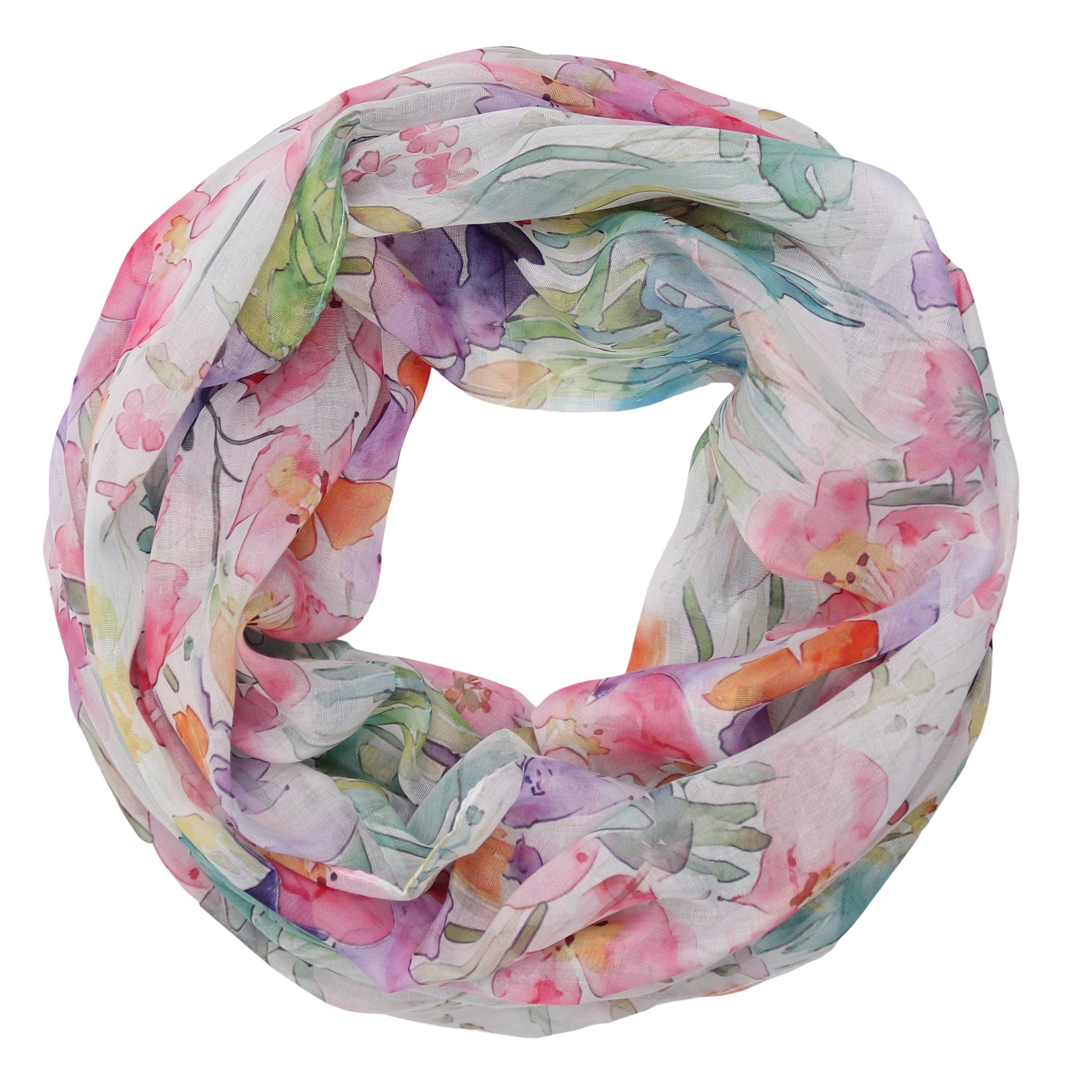 MIRROSI Loop Damen Schal mit Tollem Muster Weich aus 100% Viskose, Schlauchschal, (ca.160x48cm, zweimal um den Hals wickelbar), Damen Halstuch Stola ideal für Frühling,Sommer, Herbst