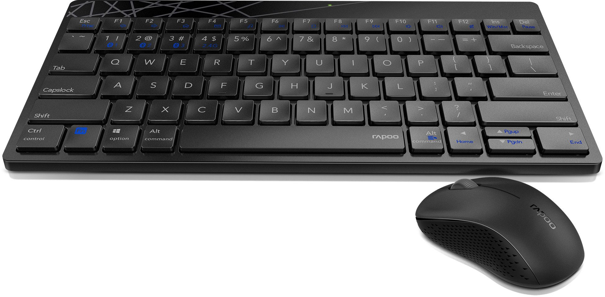 Rapoo 8000M - DE Wireless Combo, Multi-Mode, Kompaktes, Kabelloses Tastatur- und Maus-Set, Flexibilität und Komfort für Büro & Zuhause