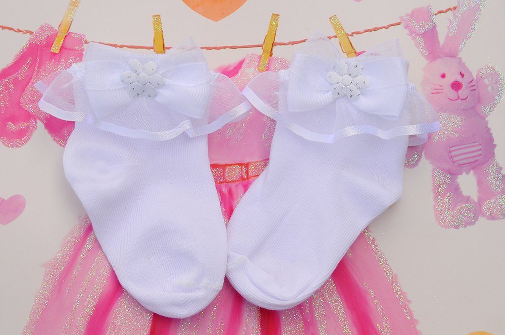 Rüschen Baby Socken - Kinder La Strümpfe Mon für Bortini mit 8Jahren 0 Socken und