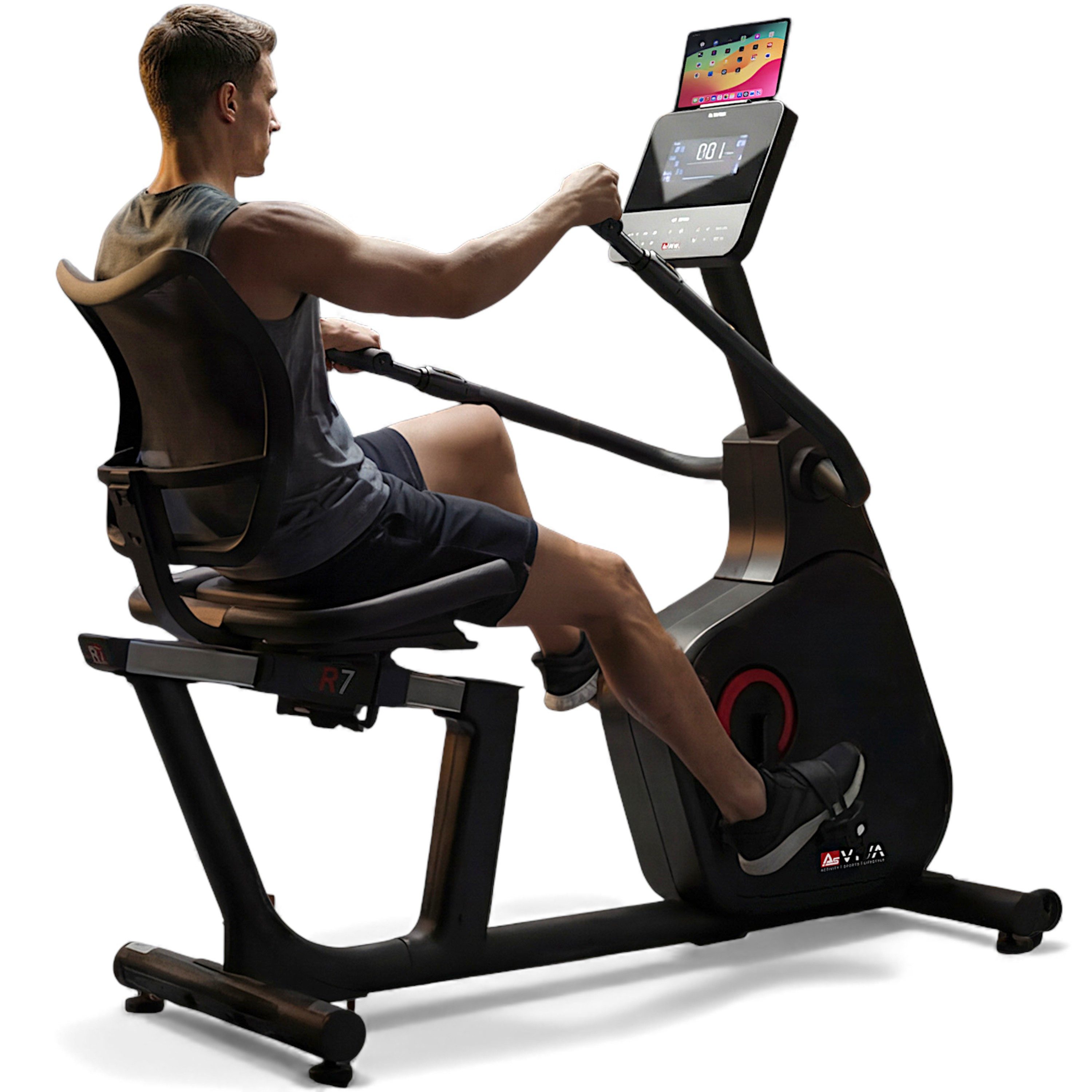 AsVIVA Liege-Ergometer R7 Pro, LED-Display, Bluetooth, Fitness-App kompatibel