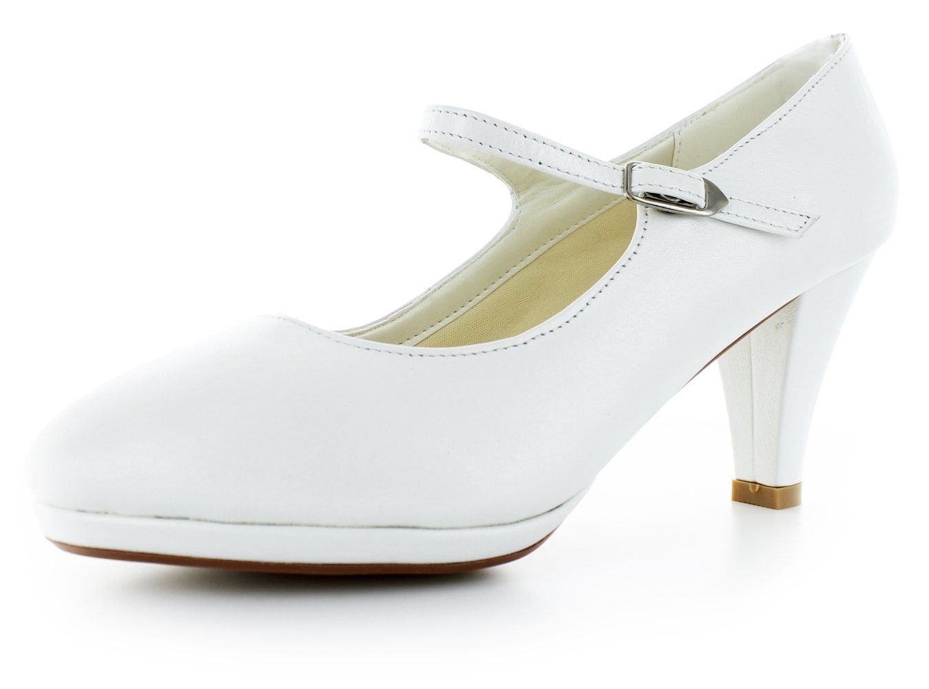 White Lady 836 Leder Brautschuhe mit Spange С пряжками