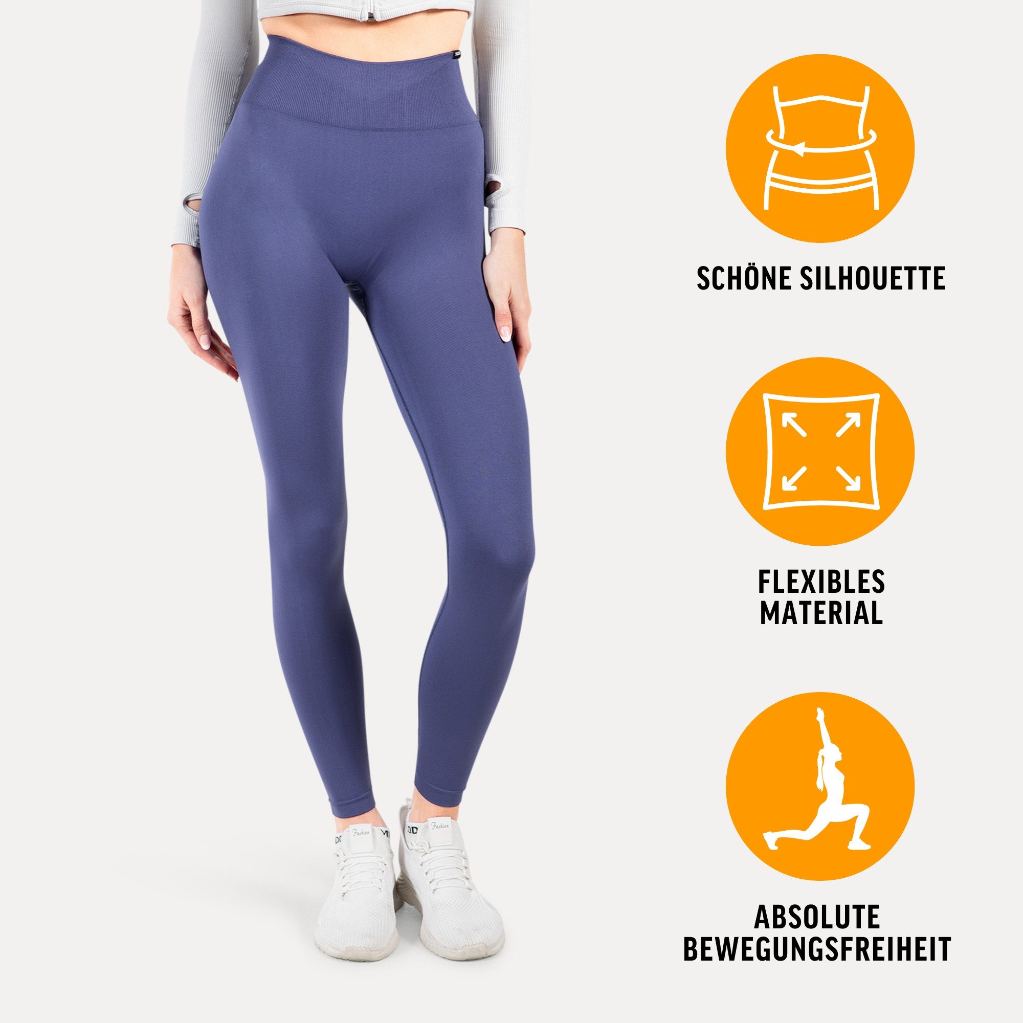 Smilodox Leggings Fenja, High Waist Performance Sportleggings Bequemer Passform, Seamless Design, Schmeichelnder Silhouette für Yoga