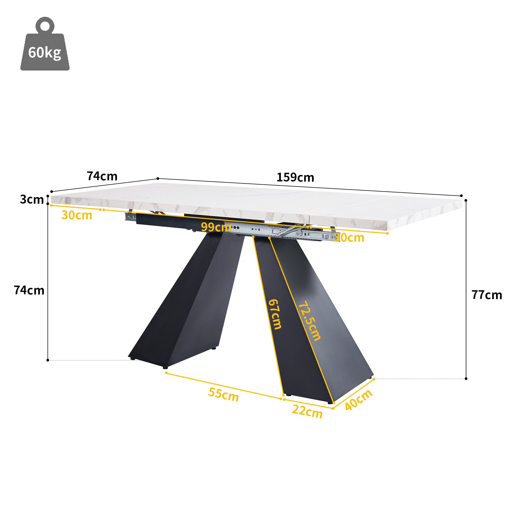 TavilaEcon Esstisch Ausziehbarer, platzsparender Küchentisch mit günstig online kaufen