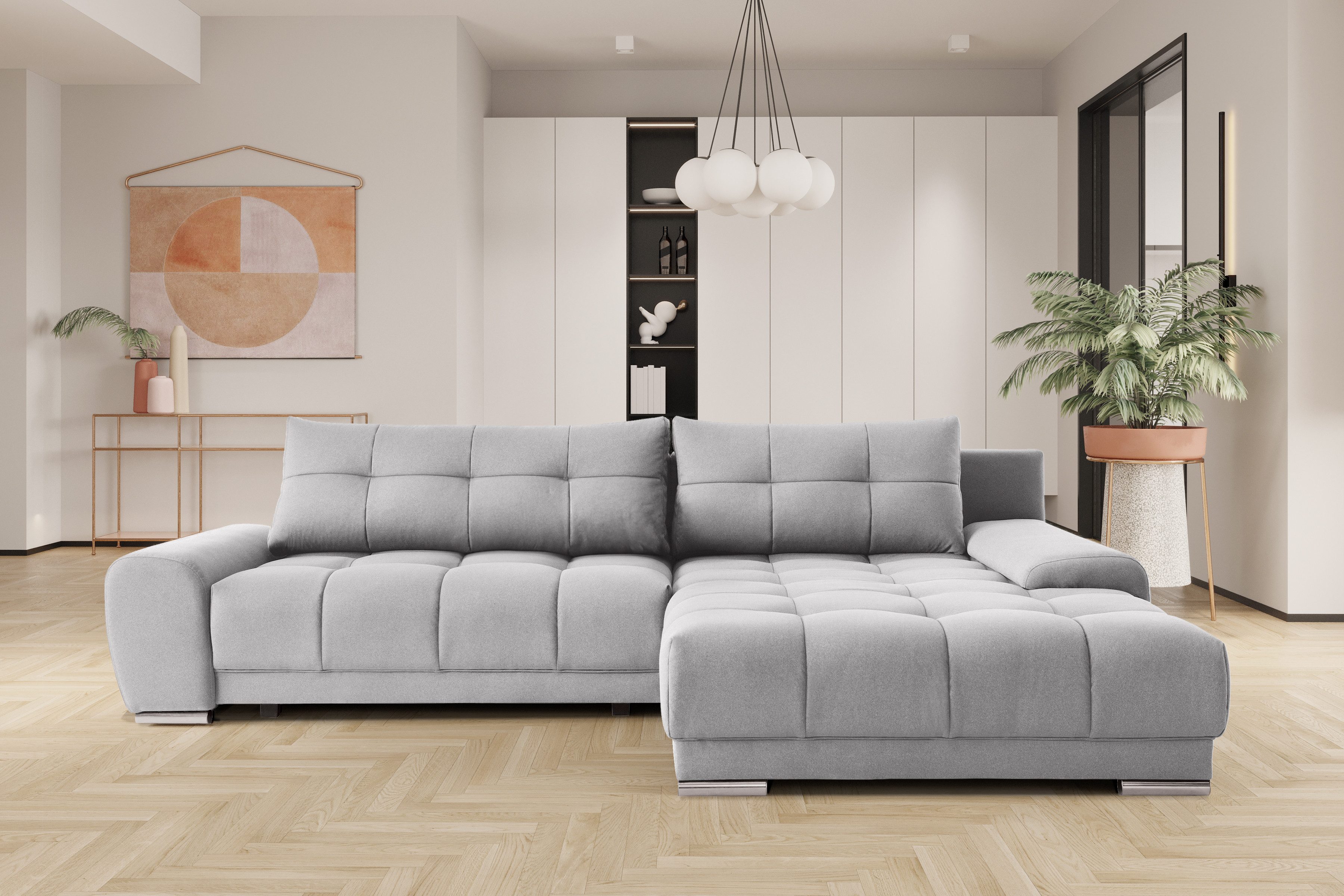 Kaiser Möbel Ecksofa mit schlaffunktion und bettkasten, Eckcouch WAVE