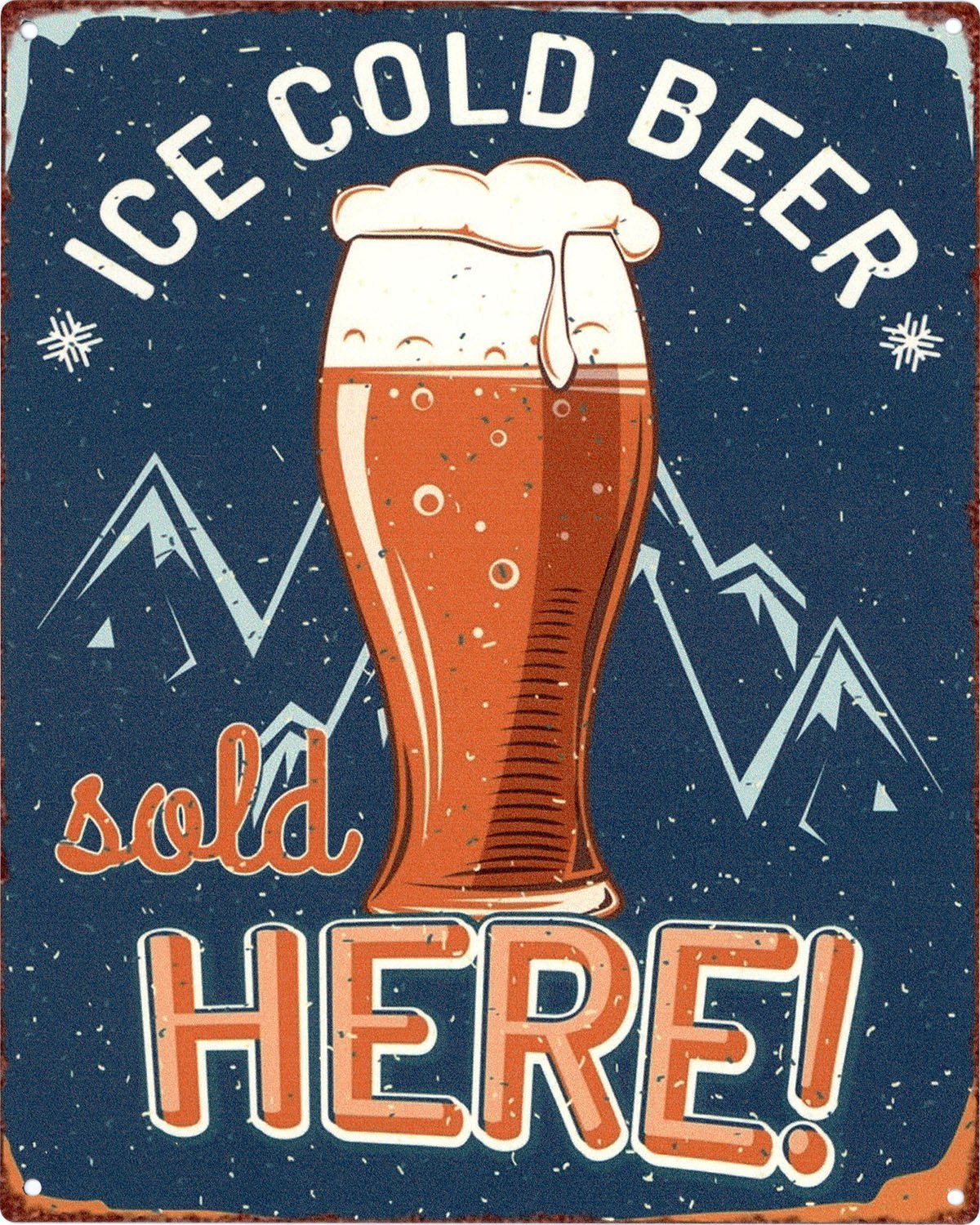 Metallschild Blechschild Ice Cold Beer Weizen