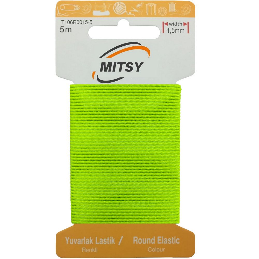 MITSY Gummibänder elastisches Gummiband 1,5/3/5/6/8/10/20/30 mm Gummilitze 5/10/25/100 m, Reißfest, Stark für Kleidung & DIY, ISO 9001/14001/OHSAS zertifiziert