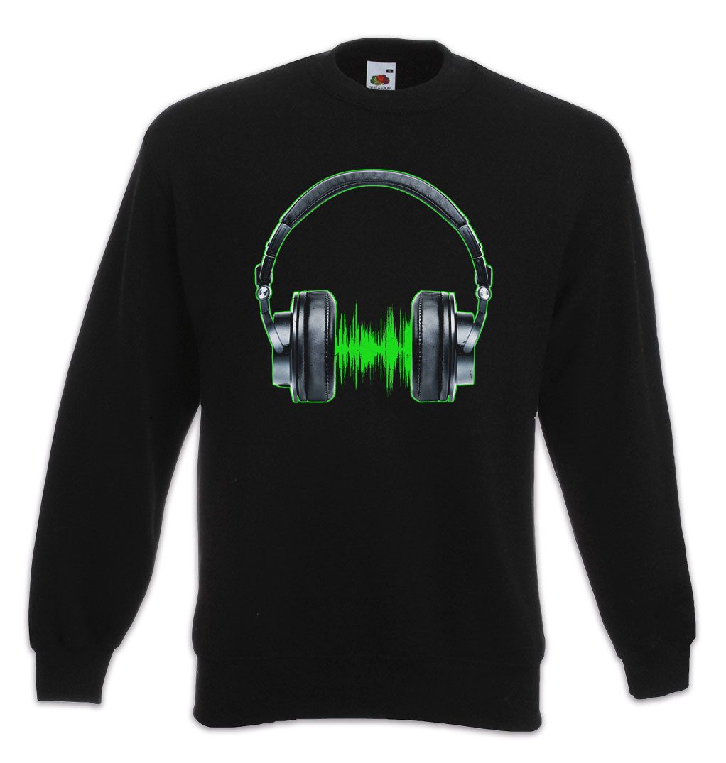 Sweatshirt Headphones Waveform Sweatshirt Dj Disco Electro Techno Rave Club Rap