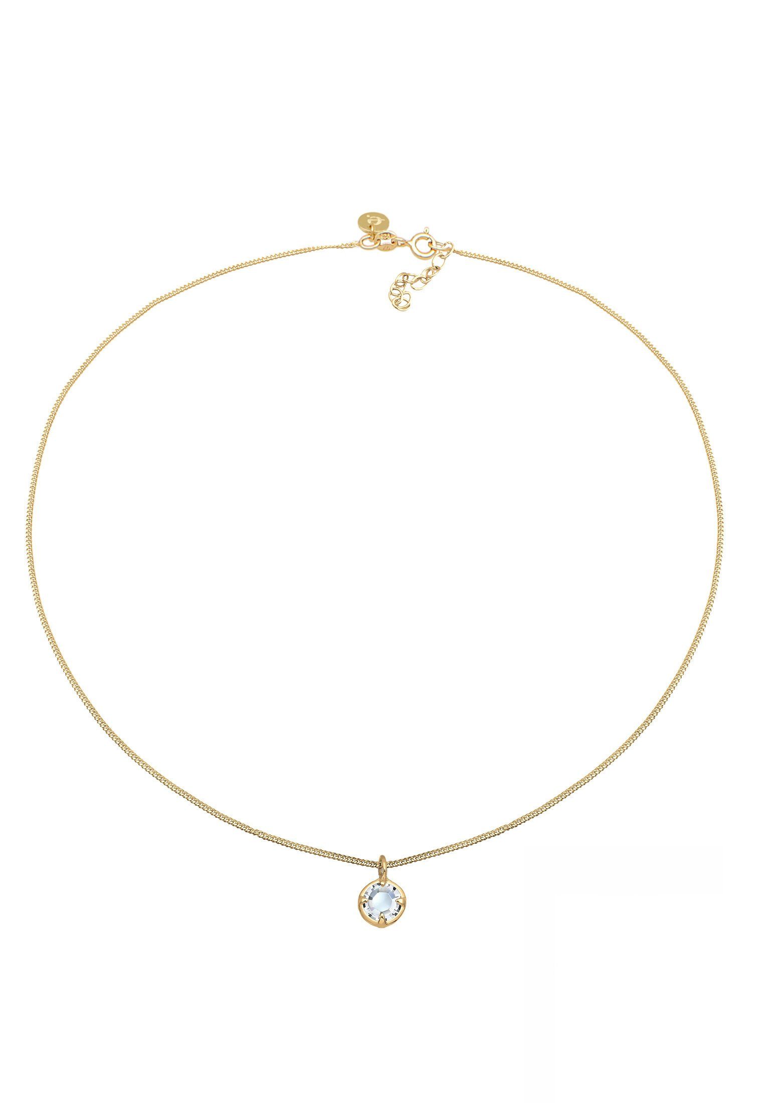 Elli Premium Choker Choker mit Glas Kristalle Weiß 925 Sterling Silber
