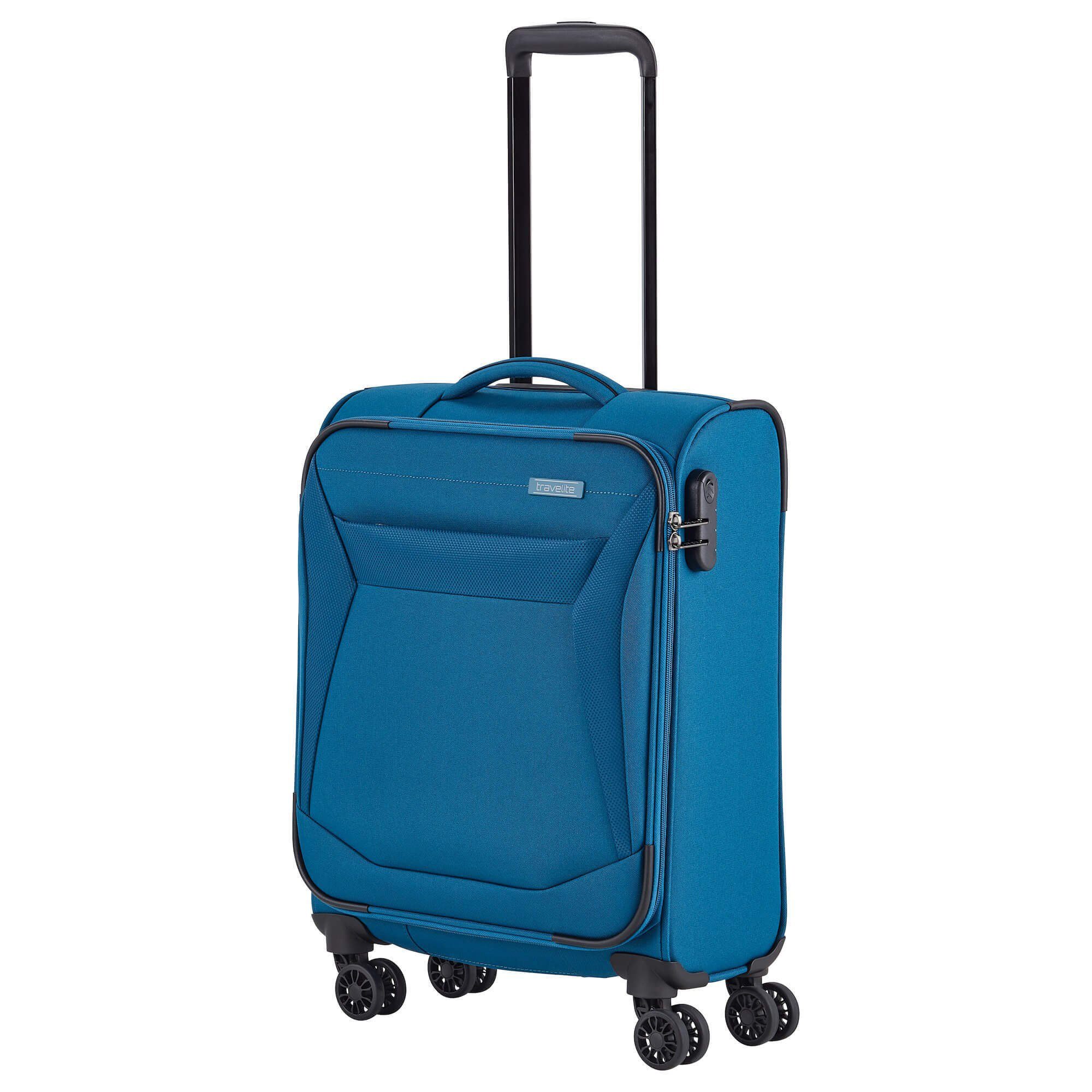 S Rollen Rollen 55 cm, travelite Chios 4 Handgepäck-Trolley petrol 4-Rollen-Kabinentrolley -