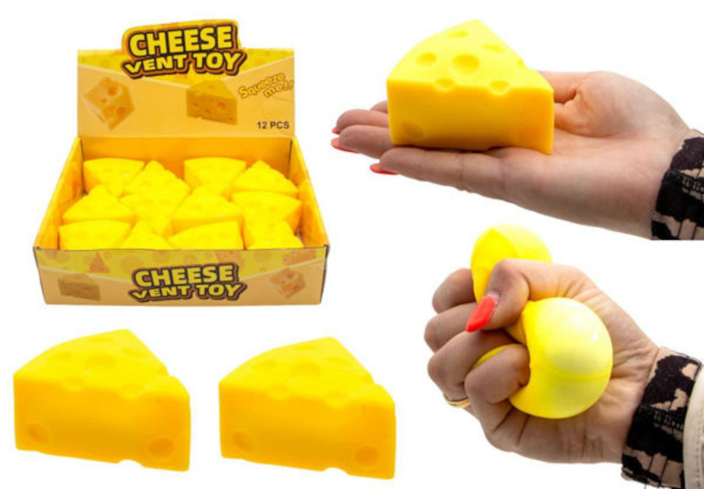 Triton-X Spiel Johntoy Squeeze Cheese Quetschkäse – Slow Rise, Design zufällig