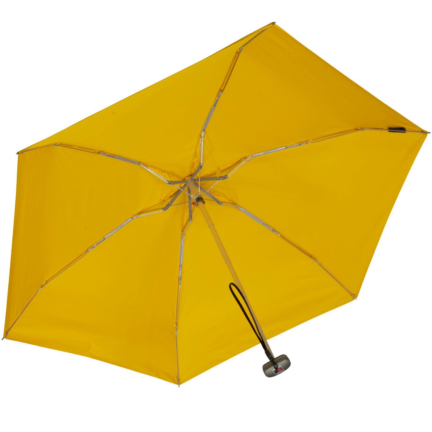 Knirps® Taschenregenschirm winziger Travel leicht und für Handtasche yellow flach, - die gelb Damen-Taschenschirm