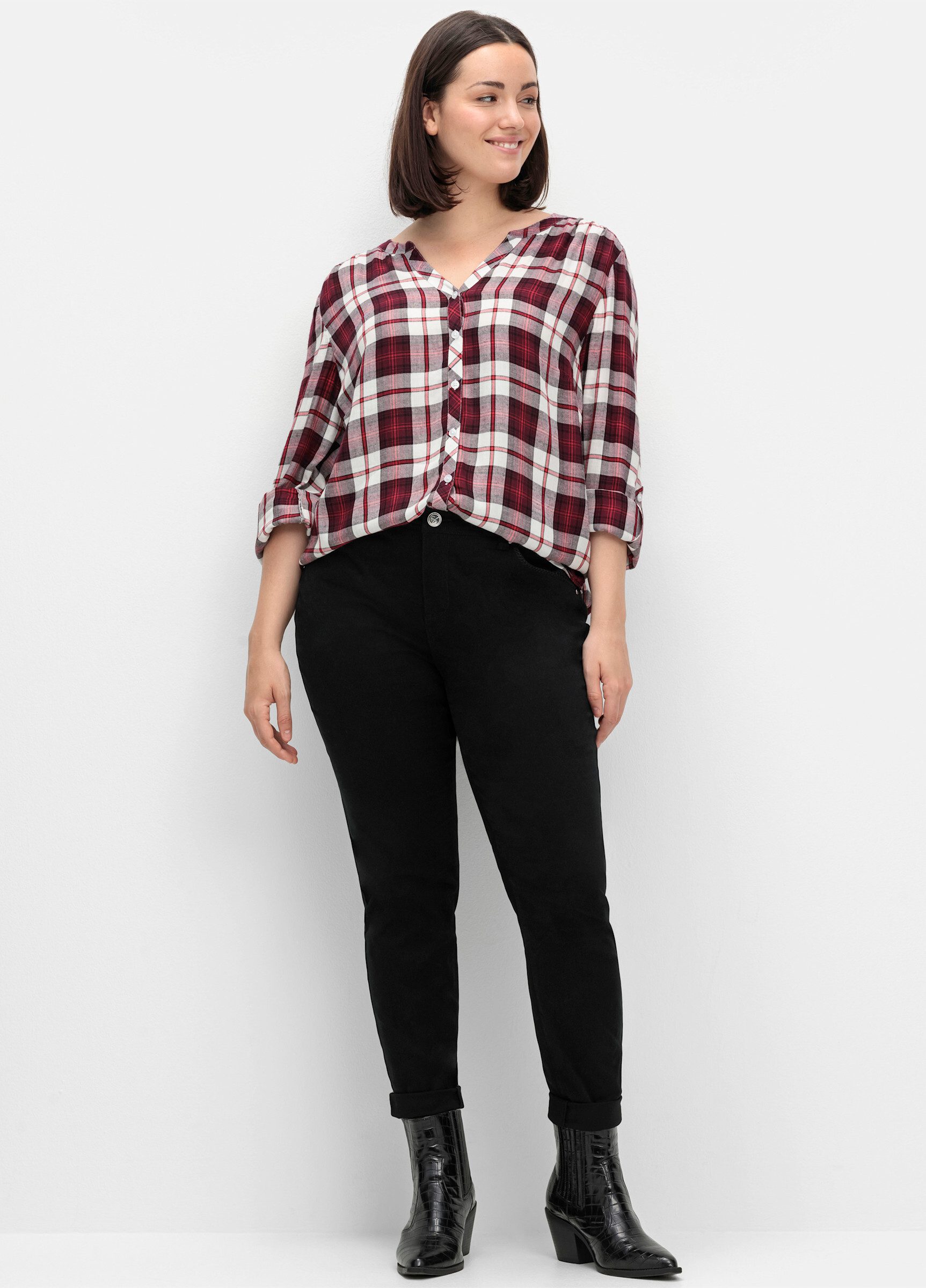 Sheego Jerseyhose Hose Innenbeinlänge ca. 79 günstig online kaufen