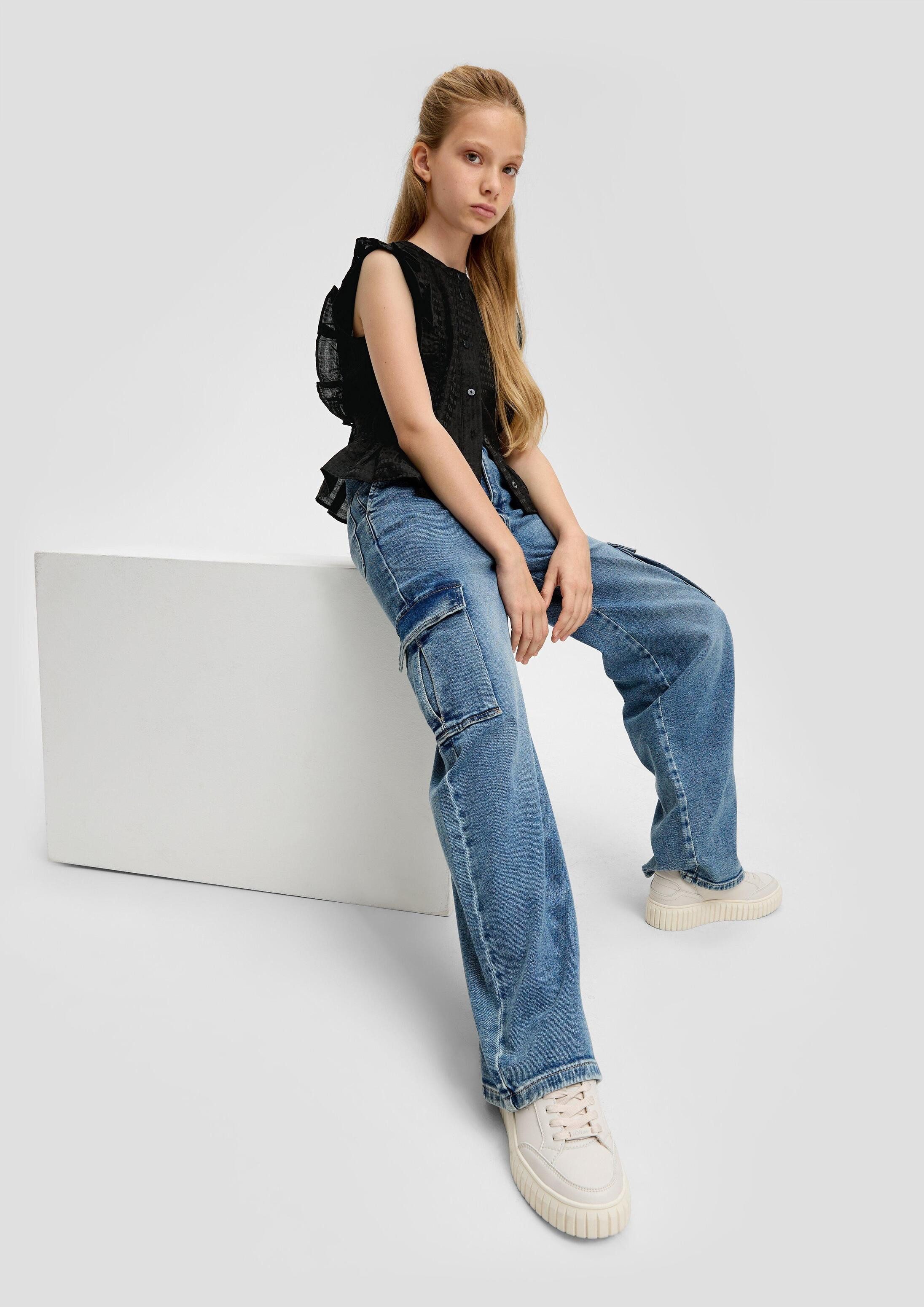 s.Oliver Blusentop Bluse Volantbluse aus Viskosemix – Bild 4 von 4