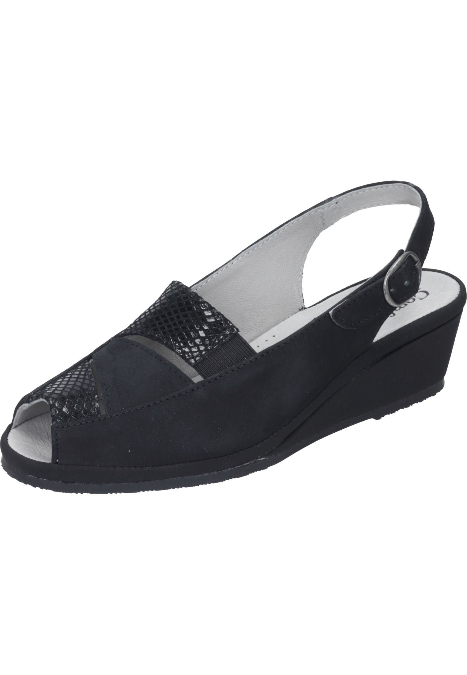 Comfortabel Sandalen Sandale mit Gummizug schwarz