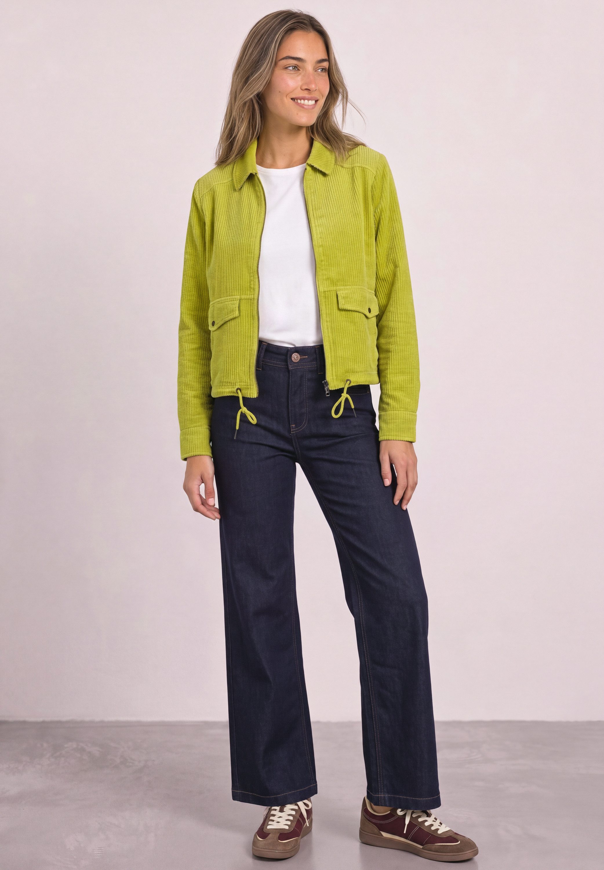 STREET ONE Cordjacke mit Tunnelzugsaum