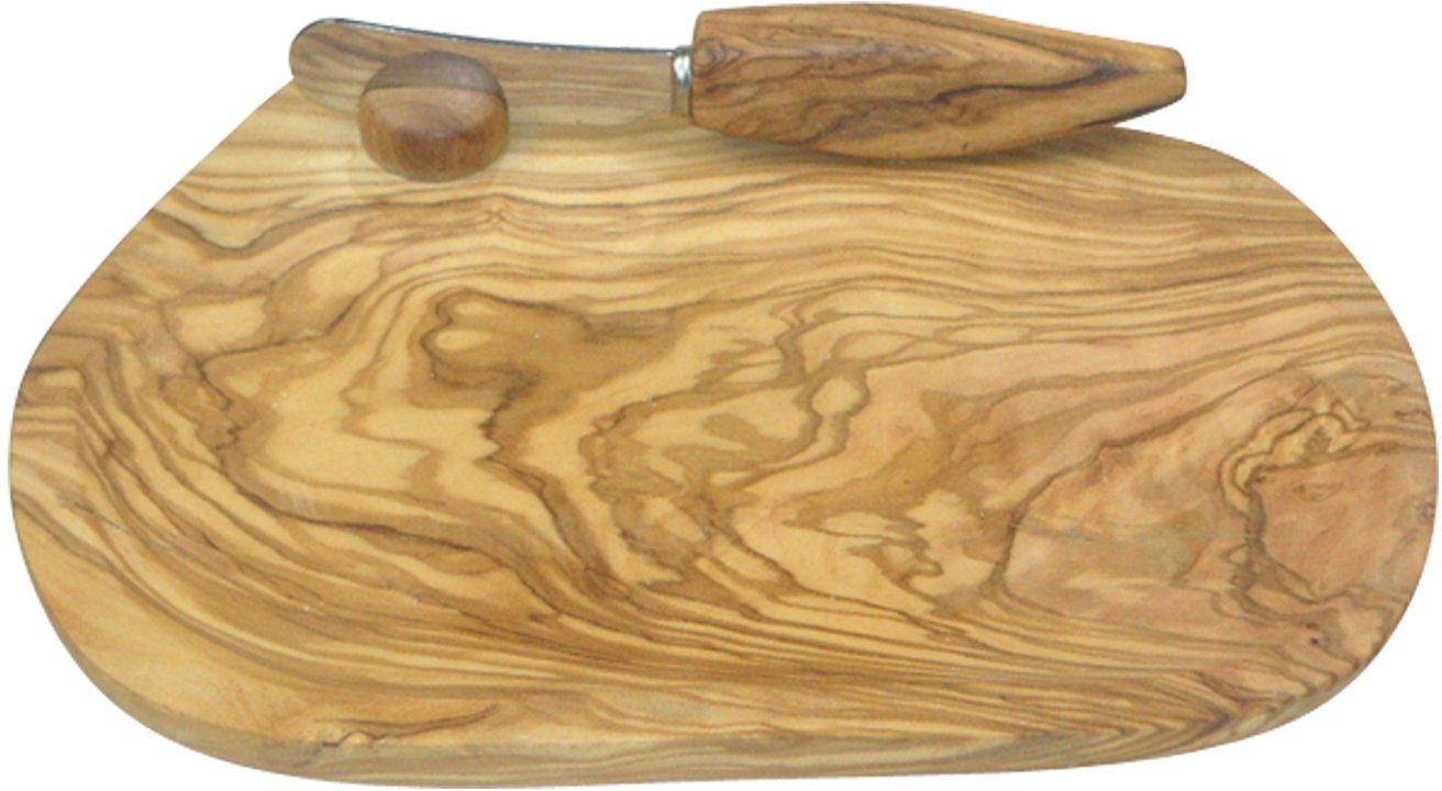BERARD FRANCE 1892 Schneidebrett, Massivholz, (1-St), Olivenholz, inkl. Messer, jedes Stück handgefertigt