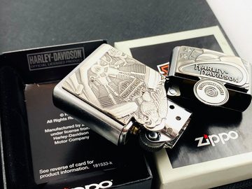 Zippo Feuerzeug Feuerzeug Harley Davidson Motor Emblem Geschenkset Sturmfeuerzeug