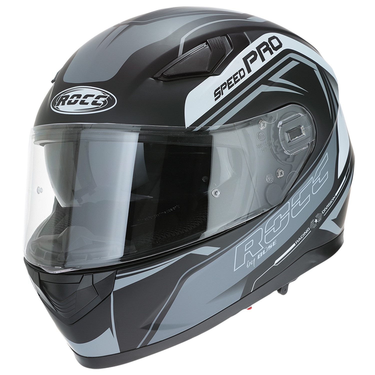 ROCC Motorradhelm ROCC 451 schwarz-weiß matt L
