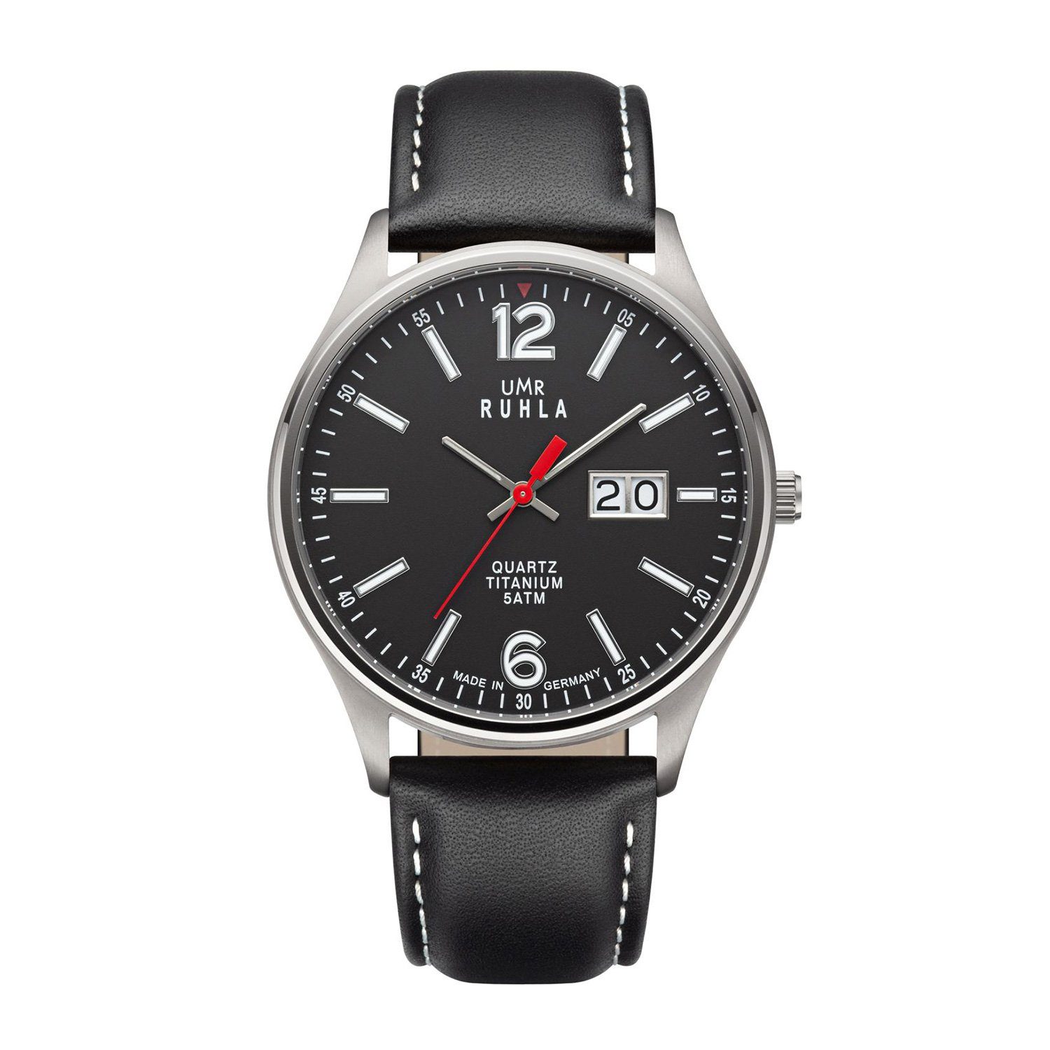 UMR Ruhla Quarzuhr Uhren Manufaktur Ruhla - Armbanduhr Big Date schwarz - m günstig online kaufen