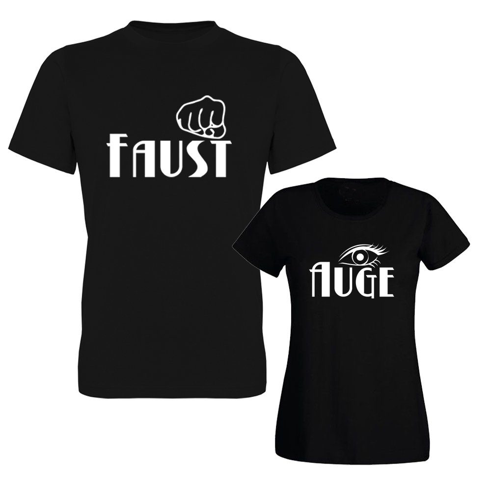 G-graphics T-Shirt Faust & Auge Paar- / Partner-Set zum selbst zusammenstellen, Aufdruck auf der Vorder- oder Rückseiteseite wählbar, Spruch/Sprüche/Print/Motiv, für Sie & Ihn