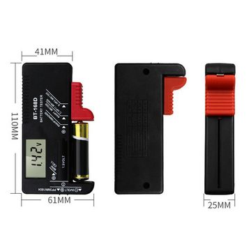 Hikity Spannungsprüfer Batterietester digital universal 1,5V 9V Mignon Micro Tester Batterie, (LCD Display Digital, BT-168D Universeller Batterie), Volt-Checker AA/AAA