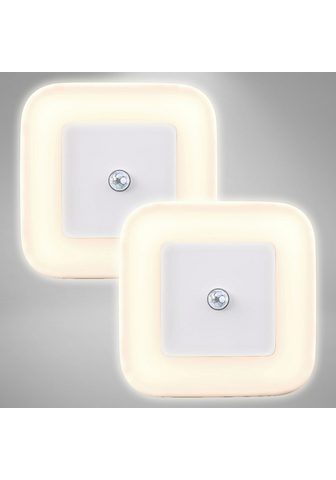 B.K.Licht Steckdosenleuchte BK_GD1133 LED naktinė lempa 2vnt. rinkinys Flurlicht su judesio jutiklis Weiß LED fest integriert Warmweiß Steckdosenlicht 3 meter Reichweite