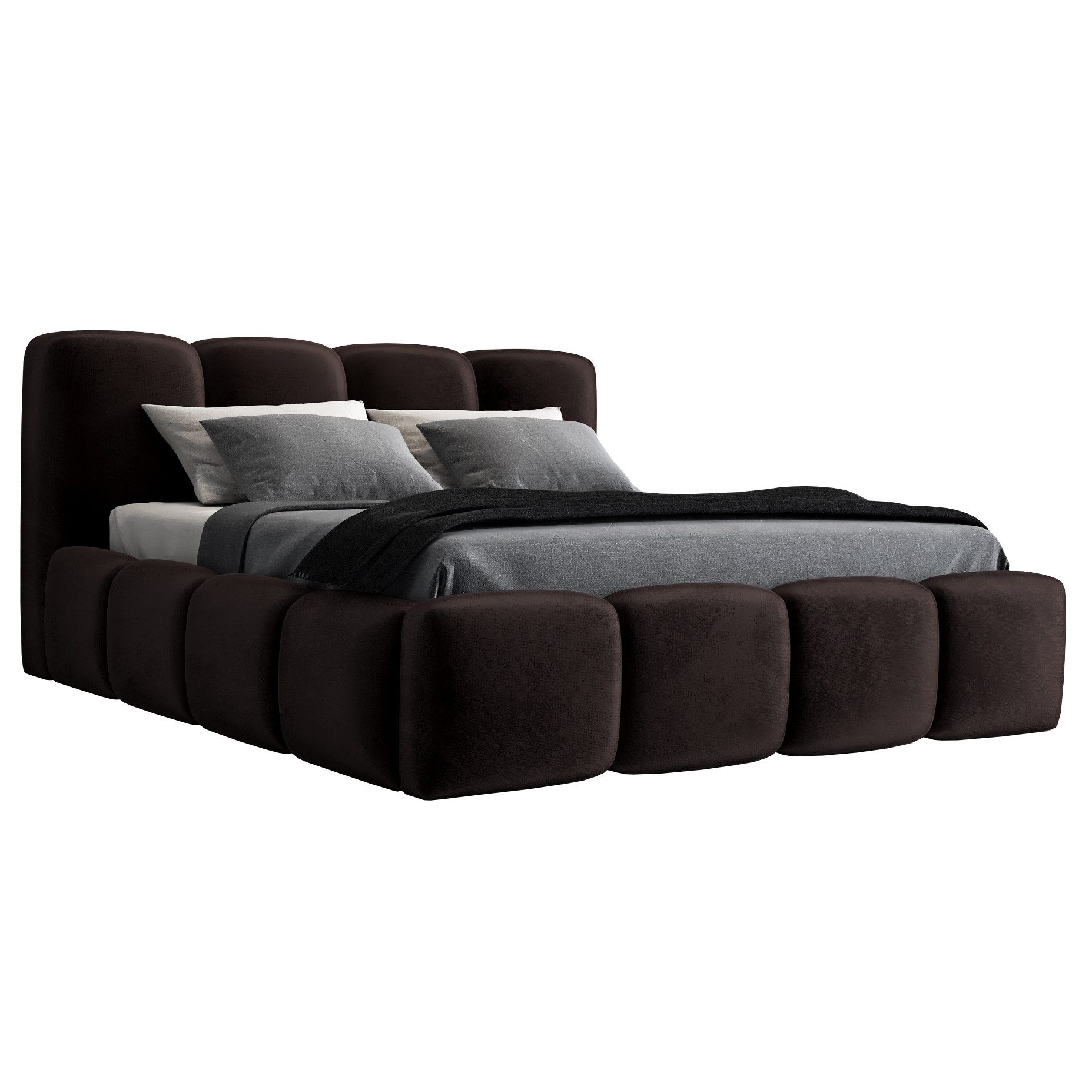 A&J MöbelLand GmbH Polsterbett DONA-OM mit Lattenrost und Bettkasten. (Bett mit Kopfteil. Lattenrost und Bettkasten Inclusive! Viele Varianten zur Auswahl – wählen Sie Größe und Farbe!, TOP ANGEBOT), Länge: 220 cm Höhe Kopfteil: 100 cm