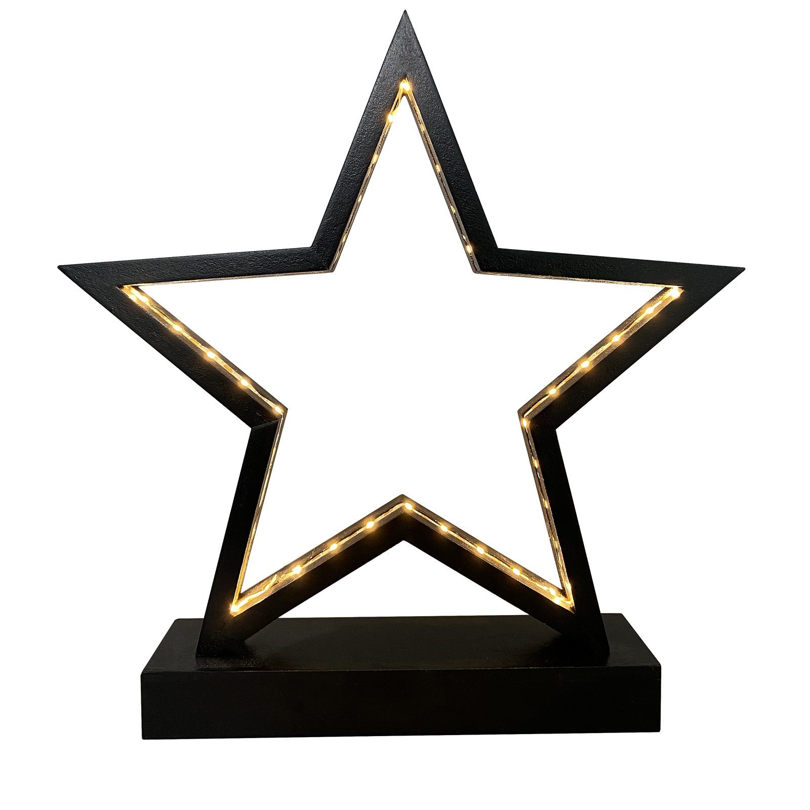 Casaria Dekostern, 1 St., Weihnachtsstern kabellos batteriebetrieben Holz 4 günstig online kaufen