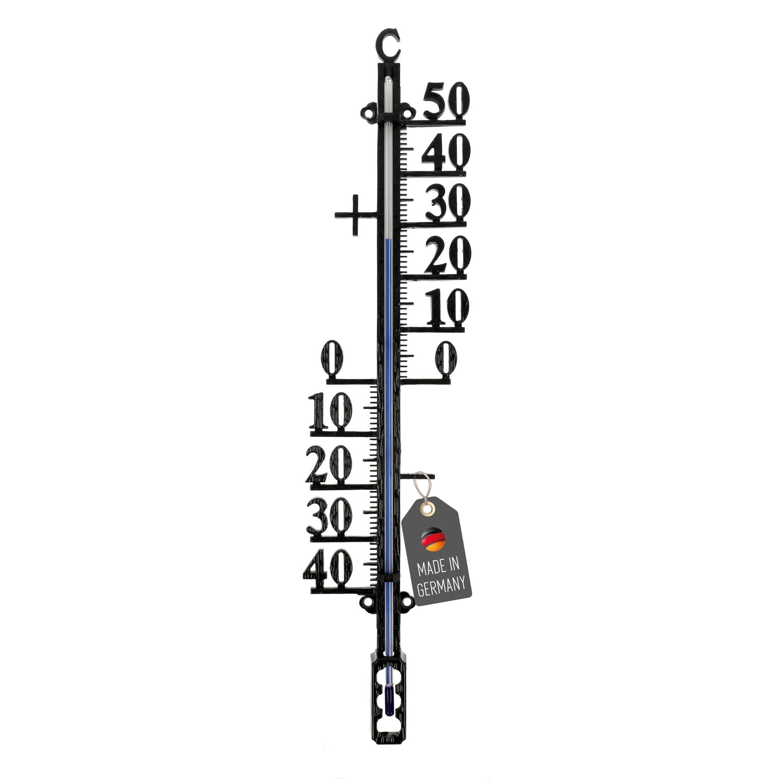 Lantelme Gartenthermometer Klassisches Thermometer für Haus, Garten, Balkon und Terrasse, große gut lesbare Skala