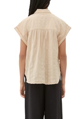 QS Kurzarmbluse Oversize-Bluse aus Baumwolle Raffung